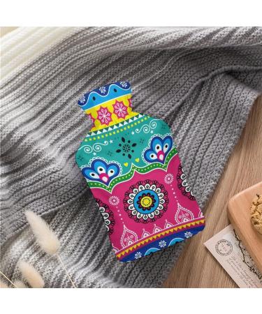 Floral Art Heat Bottle with Lid - Rubber Hot Water Sac for Pain Relief Cramps & Foot Warmers | Hot & Cold Therapy - Buy Online on GoSupps.com