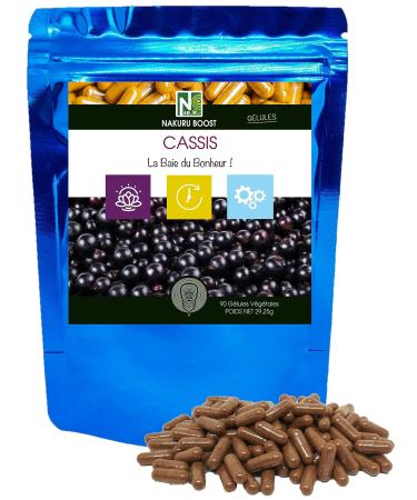 NAKURU | Blackcurrant | Boost Range | Made in France | “The Bay of Happiness!” (90 Vegetable Capsules of 325 mg/Net Weight: 29