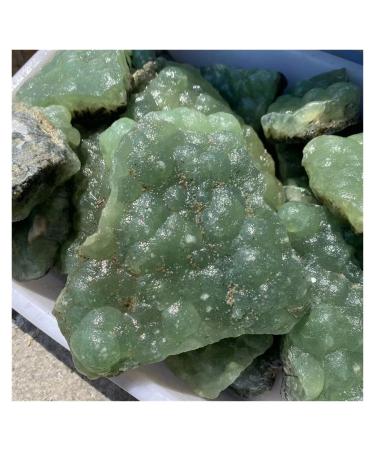 Natural Crystal Rough Real Natural Raw Green Prehnite Quartz Crystal Specimens Rough Grape Stone Agate Ore Folk Collectibles Full of Texture (Size : 200-240g)