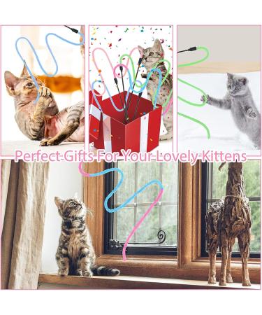 Cobee Cat Magic Rainbow Toys - 4PC Rainbow Feather Wands for Kitten Training | Color Gradient Cat Toys - Buy Online on GoSupps.com