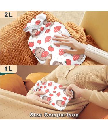 Naanle Hedgehog Mushroom Hot Water Bottle - 2L Large Heat Therapy with Cover | Hand & Foot Pain Relief - Perfect for Cold & Hot Use - Buy Online on GoSupps.com