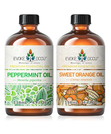 EVOKE OCCU Peppermint Essential Oil and Sweet Orange Essential Oil - 4 Fl Oz