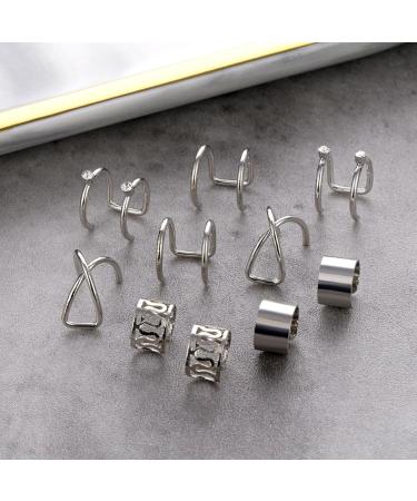 Niuhong 24 Pieces Jewellery Dreadlocks Braids Hair Clips Braiding Hair Cuffs Hair Rings Viking Braids Loc Hair Accessories Hair Clips Braids Accessories Women and Girls (Silver) - Buy Online on GoSupps.com