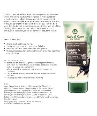 Herbal Care BLACK RADISH Shampoo & Conditioner Set - Anti-Hair Loss Treatment from Poland | 330ml & 200ml - Buy Online on GoSupps.com