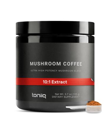 Mushroom Coffee - Ultra High Potency 10:1 Concentrated Extract - Colombian Sourced Beans with 10 Mushroom Blend Lion's Mane & Cordyceps - Rich & Functional Coffee Alternative - Third-Party Lab Tested Mushroom Coffee 105 g