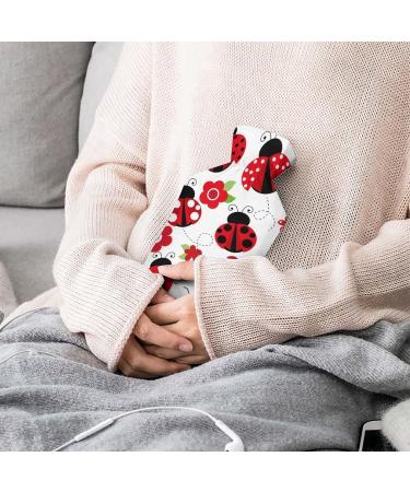 Ladybug Flower Hot Water Bottle with Plush Cover - Perfect Hand Warmer for Adults & Kids | 26.5x15.3cm | International Shipping - Buy Online on GoSupps.com