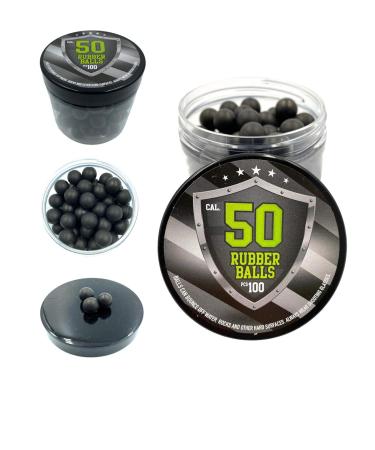 100 x Hard Rubber Balls Paintballs Reballs for Marker Pistols RAM Shooting Training Self-Defense in 50 Caliber