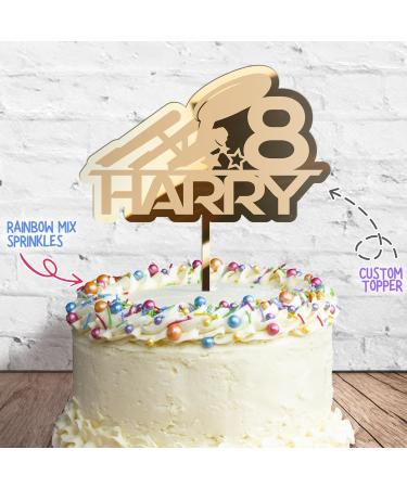 Cakeshop Cake Decoration Pack | Spaceship Rocket Premium 3mm Mirror Acrylic Plastic Cake Topper Sign & 25g Party Pack of Cake Sugar Sprinkles | Custom Name & Age Cake Decorations (Gold) Non-Prime Mirror Acrylic: Gold - Buy Online on GoSupps.com