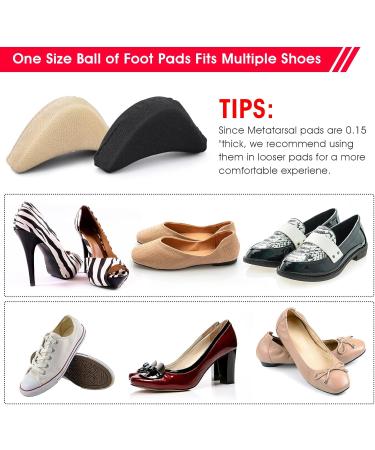 WLLHYF Soft Sponge Adjustable Shoe Filler Big Toe Plug Foot Brace Pads - 3 Pairs, Skin+Black - Comfortable Inserts for High Heels & Relief from Foot Pain - Reusable & Adjustable for Perfect Fit - Buy Online on GoSupps.com