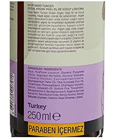 Natural Argan Oil Hand and Body Lotion 250 ml Made in Turkey Eyup Sabri Tuncer (3) - Buy Online on GoSupps.com