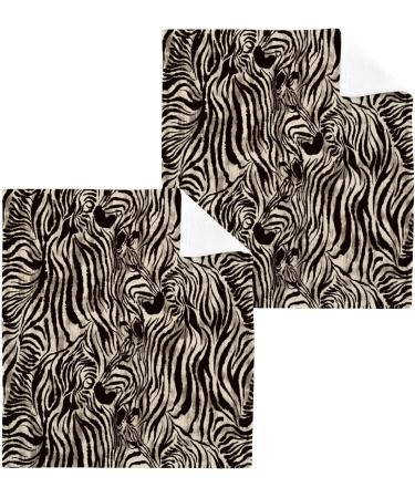 SUABO Leopard Cotton Washcloths Set - 6 Pack 12x12 Inch Absorbent Face Cloths for Bathroom, Spa, Kitchen - Quick Drying Fingertip Towels with Leopard Spot Zebra Design - Buy Online on GoSupps.com