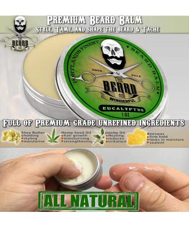 Men's Beard Grooming Kit in Metal Tin - Beard Oil, Balm, Comb & Scissors | Dad Gifts for Beard Growth | Eucalyptus Scented - Buy Online on GoSupps.com
