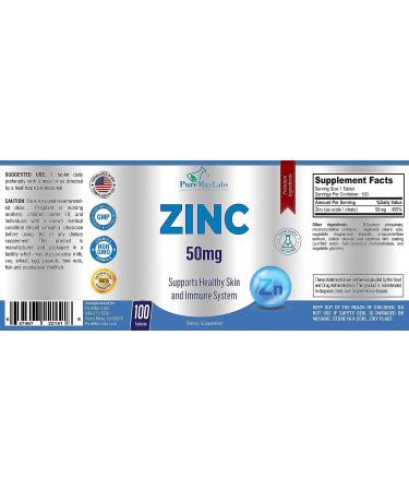 Zinc Citrate/Oxide 50mg Tablets - Immune Support & Antioxidant for Skin Health - 100 Count - Buy Online on GoSupps.com