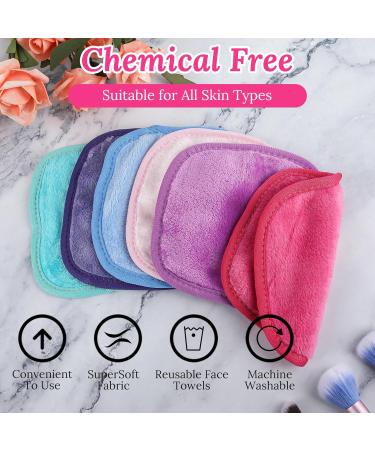 Reusable Makeup Remover Cloths - Soft Microfiber Face Cleansing Towels for Sensitive Skin | Fast Drying Washcloths | Perfect for Daily Use & Travel (Pack of 6 6 Colors - Buy Online on GoSupps.com