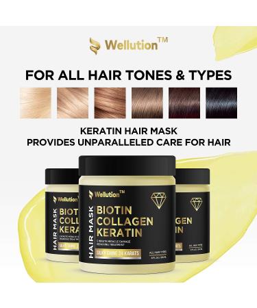 Biotin Collagen Keratin Treatment - USA Made Natural Hair Mask for Repair & Nourishment - 8 oz - Buy Online on GoSupps.com