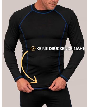 Basic Treasure Thermal Underwear Set for Men | Winter Ski Wear | Warm Thermal Shirt & Long Underpants | Functional XL Black & Blue - Buy Online on GoSupps.com