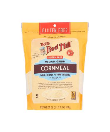 Bob's Red Mill Gluten Free Cornmeal 24oz - Premium Quality 1.5lb Bag - GMO-Free and All-Natural - Perfect for Baking and Cooking - Buy Online on GoSupps.com