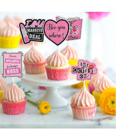 Bright Pink Girls' TV Show Themed Party Cupcake Toppers Set of 18 - Perfect for a girl's TV show themed birthday party bachelorette party or hen party decorations - SugarGera CU-MEAN-GIRLS-2 - Buy Online on GoSupps.com