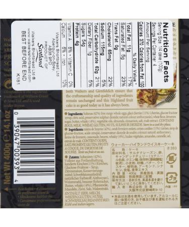 Glenfiddich Whisky Fruit Cake - 14.1 oz | Delicious Walkers Dessert - Buy Online on GoSupps.com