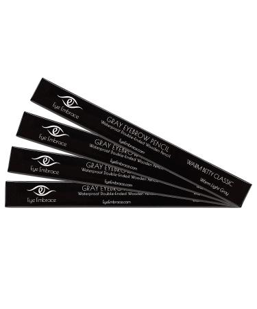 Eye Embrace Warm Betty Wooden Eyebrow Pencil - Light Gray, Waterproof, Double-Ended with Sharpener & Spoolie Brush - Buy Online on GoSupps.com