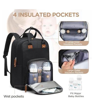 Large Diaper Bag Backpack - Black - Buy Online on GoSupps.com