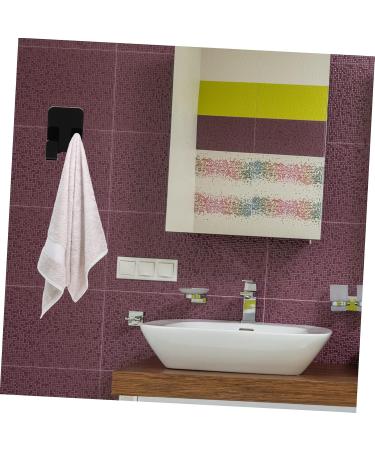 HEMOTON Acrylic Door Hook 8pcs Bathroom Hook Shower Door Wall-Mounted Towel Hanger Organizer Hangers Rack for Bathrooms Plug 6X4.5X2.8CM Black - Buy Online on GoSupps.com