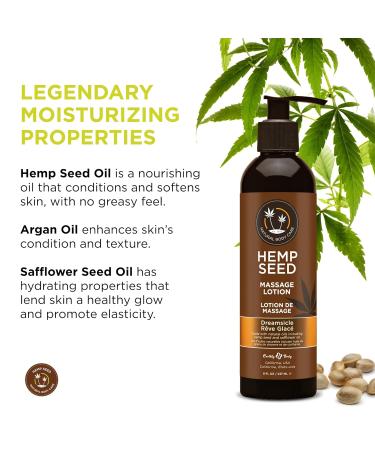Hemp Seed Massage Lotion - Dreamsicle 8 oz | Vegan Cruelty-Free Deeply Moisturizing Silky Soft Skin | International Shipping Available - Buy Online on GoSupps.com