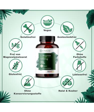 L-Arginine Base 365 Capsules - 3000mg High-Quality Vegan Arginine 99.7% Purity | International Shipping - Buy Online on GoSupps.com
