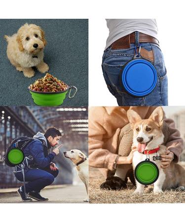 MOACC 2-Piece Foldable Silicone Dog Bowl - Travel Bowl for Dogs & Cats - Safe Water & Feed Bowl with Mountain Staligs Buckle (1000ml Purple & Green) - Buy Online on GoSupps.com