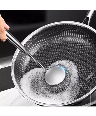 Shakven Steel Wire Ball Brush | Dishwashing Pot Scrubber Brush - Suspension Storage Design Dishwashing Brush for Cleaning Stoves Bottles Sinks Cookware Pots - Buy Online on GoSupps.com