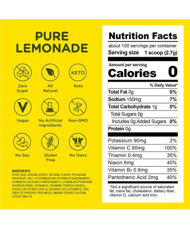 Stur Electrolyte Hydration Powder - Lemonade Flavor | Sugar Free | 100 Servings | Antioxidants & B Vitamins | Non-GMO | Keto & Vegan Friendly - Buy Online on GoSupps.com