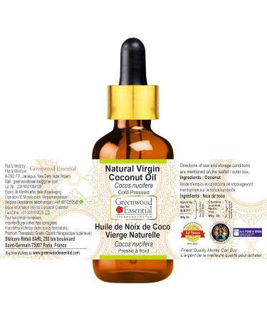 Greenwood Essential Pure Cold-Pressed Coconut Oil 5ml - Natural Therapeutic Quality with Glass Dripper - Buy Online on GoSupps.com