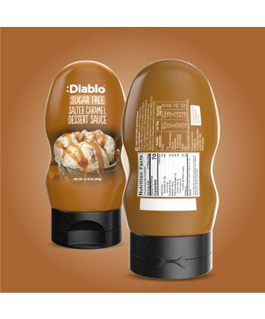 Diablo Salted Caramel Dessert Sauce | Sugar Free | Gluten Free | Diabetic Friendly | Hamper Available - Perfect for Gifting | 360g Salted Caramel 1.44 kg (Pack of 1) - Buy Online on GoSupps.com
