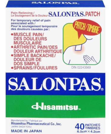Salonpas Pain Relieving Patches Bundle | 40 Patches + 5 Count (12 Hour Pain Relief) - Buy Online on GoSupps.com