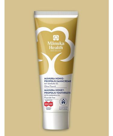 Manuka Health Fluoride-Free Manuka Honey Toothpaste with MGO 400+ Propolis & Oil - Natural Mint Flavor SLS-Free 75ml - Buy Online on GoSupps.com