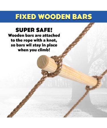 Climbing Rope Ladder for Kids - Tree House & Ninja Warrior Obstacle Course Attachment | Outdoor Playground Accessories for Ultimate Fun - Buy Online on GoSupps.com