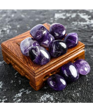 ZenQ 12 lb Tumbled Amethyst Stones - Natural Crystal for Wicca, Reiki, Energy Healing - Buy Online on GoSupps.com