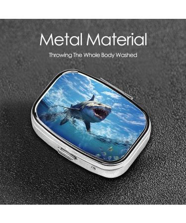 Ocean Fish Printing Pill Case - 2 Compartment Cute Travel Pill Box Organizer for Pocket & Purse - Perfect Travel Gift - Buy Online on GoSupps.com