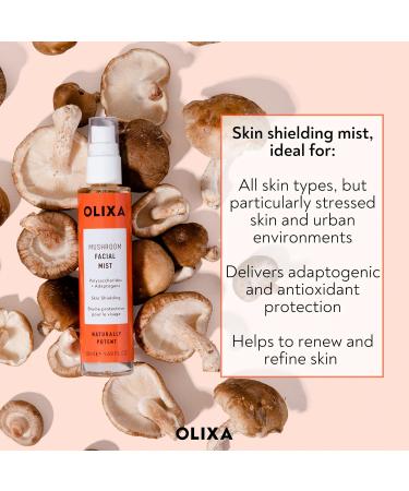 Olixa Beauty - Mushroom Facial Mist - Skin Protecting - With Reishi Mushroom Shiitake Mushroom Holy Basil Ashwaghandha Ginseng - Adaptogen - Face Mist Spray - 50ml - Buy Online on GoSupps.com