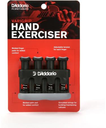 D'Addario Varigrip Hand Exerciser - Improve Dexterity and Strength in Fingers, Hands, and Forearms - Adjustable Tension, Callus Development, Comfortable Conditioning - Varigrip Only - Buy Online on GoSupps.com