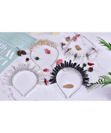 Natural Crystal Quartz Moon Headband - Raw Gemstone Moon Crown for Women - Buy Online on GoSupps.com