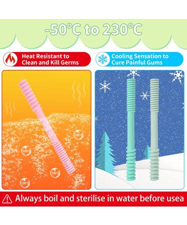 Soft BPA-Free Baby Teething Tubes - 4 Piece Dental Aid for Gums Relief | Natural Stork Baby Bite Tube - Buy Online on GoSupps.com