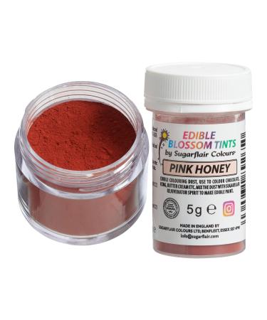 Sugarflair Pink Honey Food Colouring Powder Dust Use on Cake Surfaces Decorations or Colour Sugarpaste Fondant Icing Chocolate Buttercream Royal Icing Macarons and More! - 5g