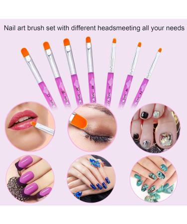 7-Piece UV Gel & Acrylic Nail Brush Set for Professional Nail Art - Perfect for Salons & Home Design - Buy Online on GoSupps.com