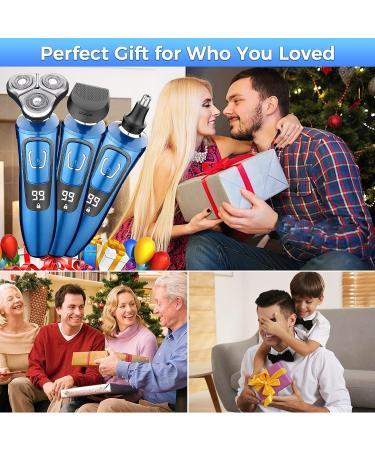 Men's Electric Razor for Shaving - Rechargeable Wet Dry Shaver - Cordless Rotary Design - Travel-Friendly - Waterproof - Buy Online on GoSupps.com