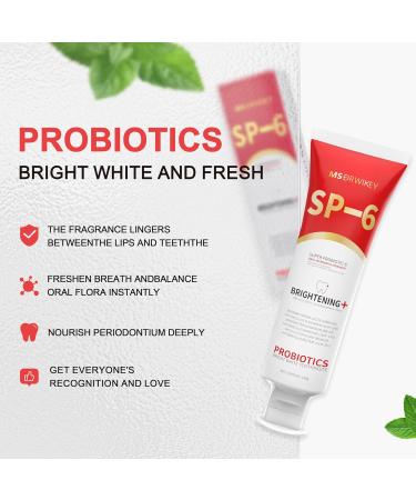 Probiotic Whitening Toothpaste - Advanced Formula for Teeth Whitening Fresh Breath & Oral Health - 4.9oz (2) - International Shipping Available - Buy Online on GoSupps.com