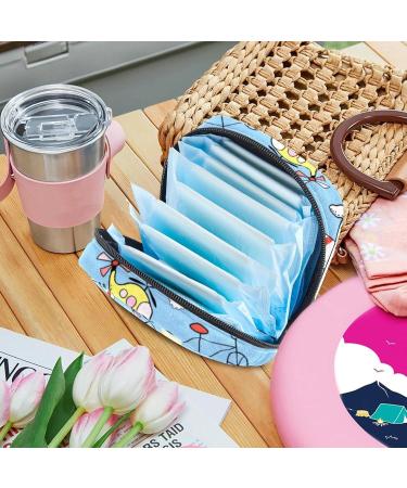 Portable Menstrual Cup & Sanitary Napkin Storage Bag for Teen Girls & Women - Zipper Pocket Play Plane Design - Buy Online on GoSupps.com