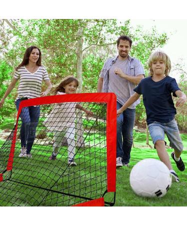 Set of 2 Portable Soccer Goals for Kids | Indoor Pop Up 4'x3' Toddler Soccer Nets with Training Equipment & Cones - Red - Buy Online on GoSupps.com