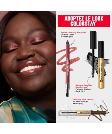 Revlon ColorStay Brow Fantasy 2-in-1 eyebrow product: powder-finish pencil and clear setting gel infused with provitamin B5 Holds up to 16 hours 004 Dark Brown - Buy Online on GoSupps.com