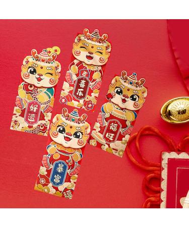 4Pcs New Year Red Envelopes Hong Bao 2024 Dragon Hongbao Present 3D Dragon Red Envelopes Red Packets for Birthday Festival B Style B - Buy Online on GoSupps.com
